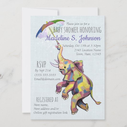 paraplu-olifant kaart (Voorkant)