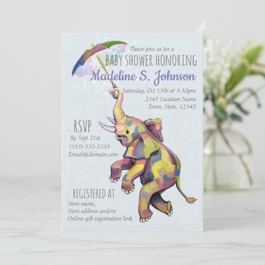 paraplu-olifant kaart (Staand voorkant)