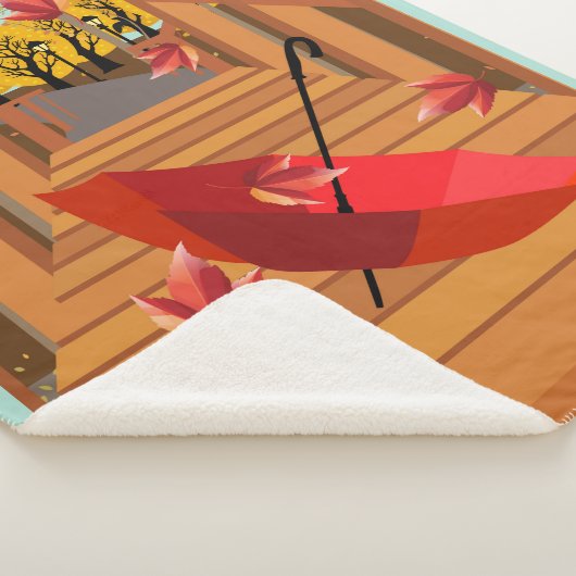 Paraplu op een brug sherpa deken (3/4)