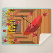 Paraplu op een brug sherpa deken (Voorkant (horizontaal))