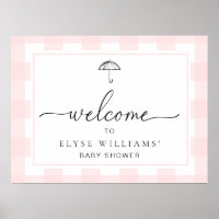 Paraplu Pink Gingham Welkomstbord