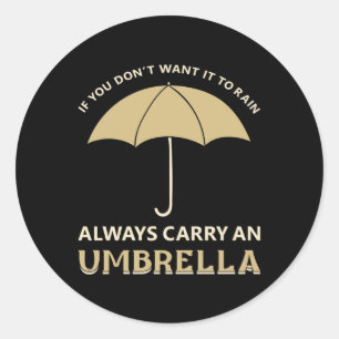 Paraplu regendruppel wolk weer cadeau idee ronde sticker