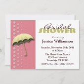 Paraplu Roze & Geel Bruids Douche Uitnodigingen (Voorkant)