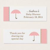 Paraplu roze klein Label Mini Visitekaartjes (Voorkant /achterkant)