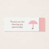 Paraplu roze klein Label Mini Visitekaartjes (Achterkant)