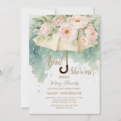 Paraplu Rozen April douches brengen mei bloemen Kaart (Voorkant)
