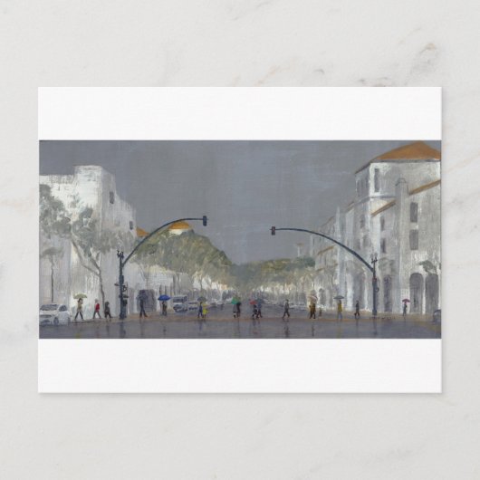 paraplu ' s op chapala briefkaart (Voorkant)