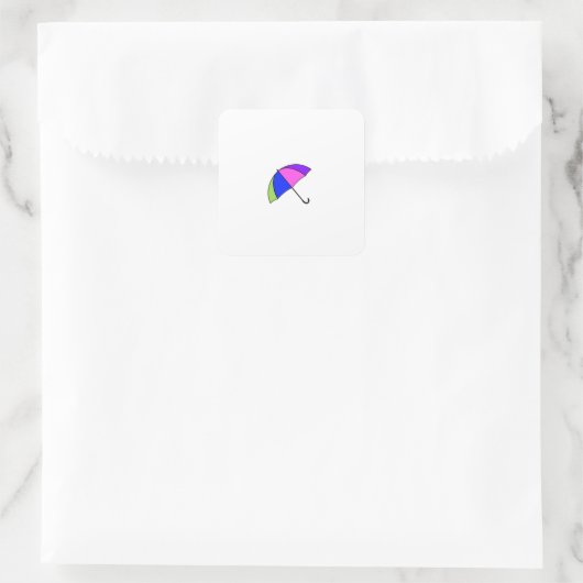 Paraplu stickers. vierkante sticker (Tas)