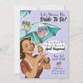 paraplu stijl doucheparty uitnodigen - violet kaart (Voorkant)