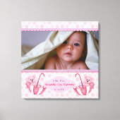 Paraplu Teddy Bear Polka Baby Canvas Print (Voorkant)