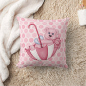 Paraplu Teddy Polka Dots Roze Keepsake Kussen (Deken)
