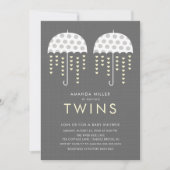 Paraplu TWINS Baby shower Invitation Kaart (Voorkant)
