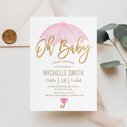 Paraplu van de liefde Spetter Baby Shower Kaart