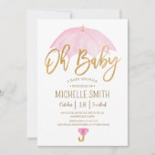 Paraplu van de liefde Spetter Baby Shower Kaart (Voorkant)