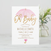 Paraplu van de liefde Spetter Baby Shower Kaart (Staand voorkant)