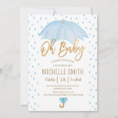 Paraplu van de Lieverdregende Baby Shower Kaart (Voorkant)