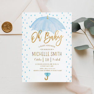 Paraplu van de Lieverdregende Baby Shower Kaart
