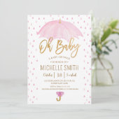 Paraplu van Love Sprinkle Baby shower Kaart (Staand voorkant)