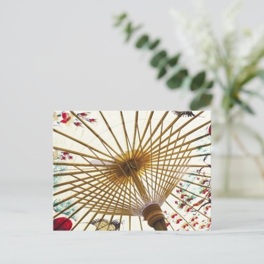 paraplu voor aziatisch papier briefkaart (Staand voorkant)