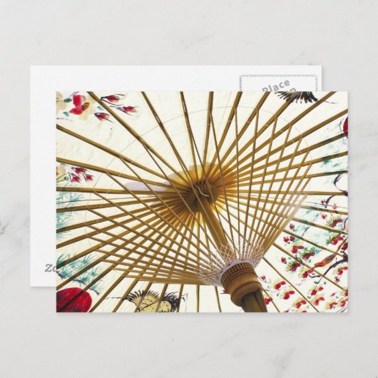 paraplu voor aziatisch papier briefkaart (Voorkant / Achterkant)