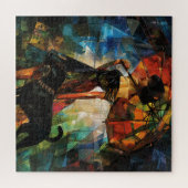 Paraplu vrouw met hond legpuzzel (Horizontaal)