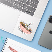 Paraplu Wilde Bloemen Sterker Dan Storm Sticker (Laptop met iPhone)