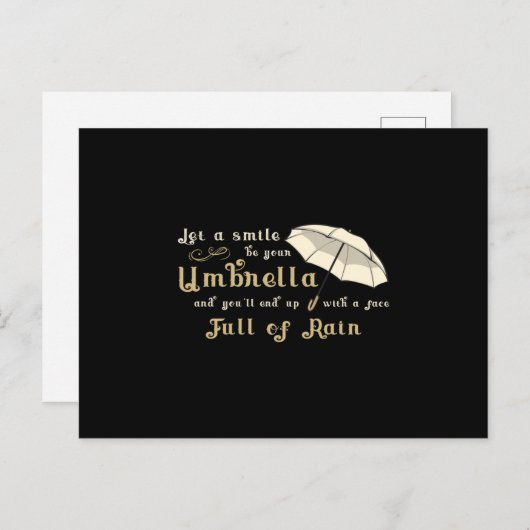 Paraplu wolk weer regen regendruppel regenachtig g briefkaart (Voorkant / Achterkant)