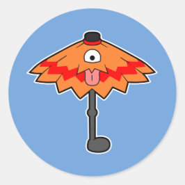 Paraplu Yokai- Japans Monster Kasa-obake Ronde Sticker