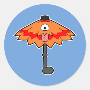 Paraplu Yokai- Japans Monster Kasa-obake Ronde Sticker