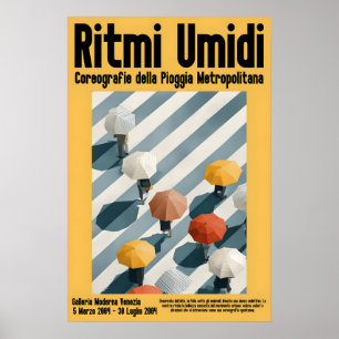 Parapluie Crowd Poster Print Moderne Grafische St