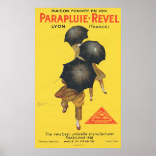 PARAPLUIE REVEL Franse vederfabrikant Oud Poster