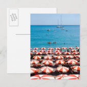 Paraplu's aan de kust van Amalfitan Briefkaart (Voorkant / Achterkant)