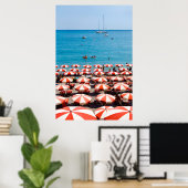 Paraplu's aan de kust van Amalfitan Poster (Thuiskantoor)