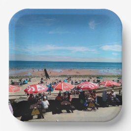 Paraplu's, aan de kust van Bridlington Papieren Bordje