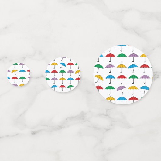 Paraplu's bij regen in Confetti (Achterkanten)