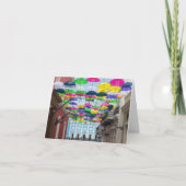 Paraplu's boven San Juan Streets en Mansion Bedankkaart (Voorkant)