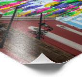 Paraplu's boven San Juan Streets en Mansion Foto Afdruk (Hoek)