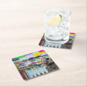 Paraplu's boven San Juan Streets en Mansion Kartonnen Onderzetters (Insitu)