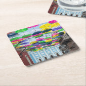 Paraplu's boven San Juan Streets en Mansion Kartonnen Onderzetters (Schuin)