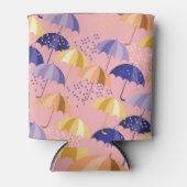 Paraplu's, druppels, kleurrijk naadloos motief. blikjeskoeler (Voorkant)