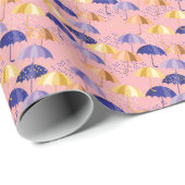 Paraplu's, druppels, kleurrijk naadloos motief. cadeaupapier (Rol Hoek)