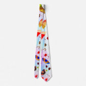 Paraplu's en bladeren stropdas (Achterkant)