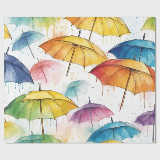Paraplu's en douches cadeaupapier (Vlak)