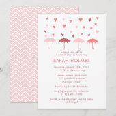 Paraplu's en harten Vrijgezellenfeest Kaart (Voorkant / Achterkant)