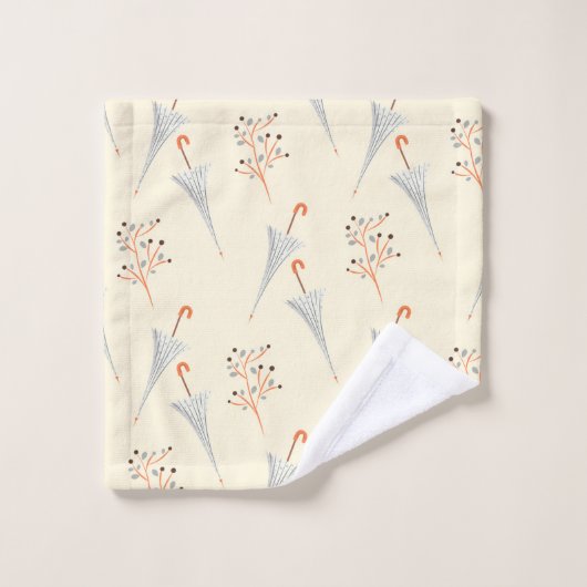 Paraplu's en herfstolling bad handdoek (Wasdoekje)