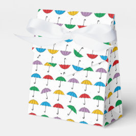 Paraplu's in de regen bedankdoosjes