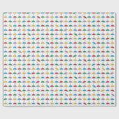 Paraplu's in de regen cadeaupapier (Vlak)