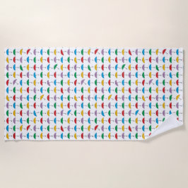 Paraplu's in de regen strandlaken