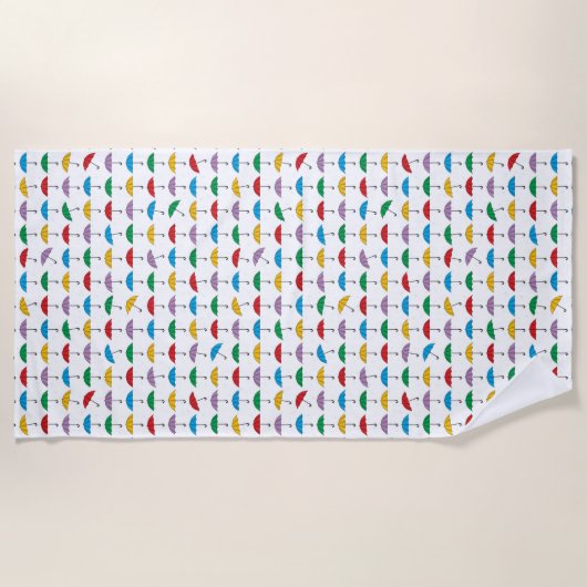 Paraplu's in de regen strandlaken (Voorkant)