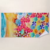 Paraplu's in de zand strandlaken (Voorkant)